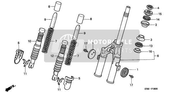 Honda PK50 1992 Forcella anteriore per un 1992 Honda PK50